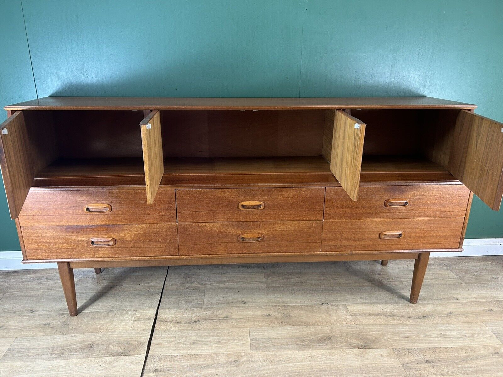 Retro Vintage Mid Century Teak Sideboard By Portwood Furniture-Courier