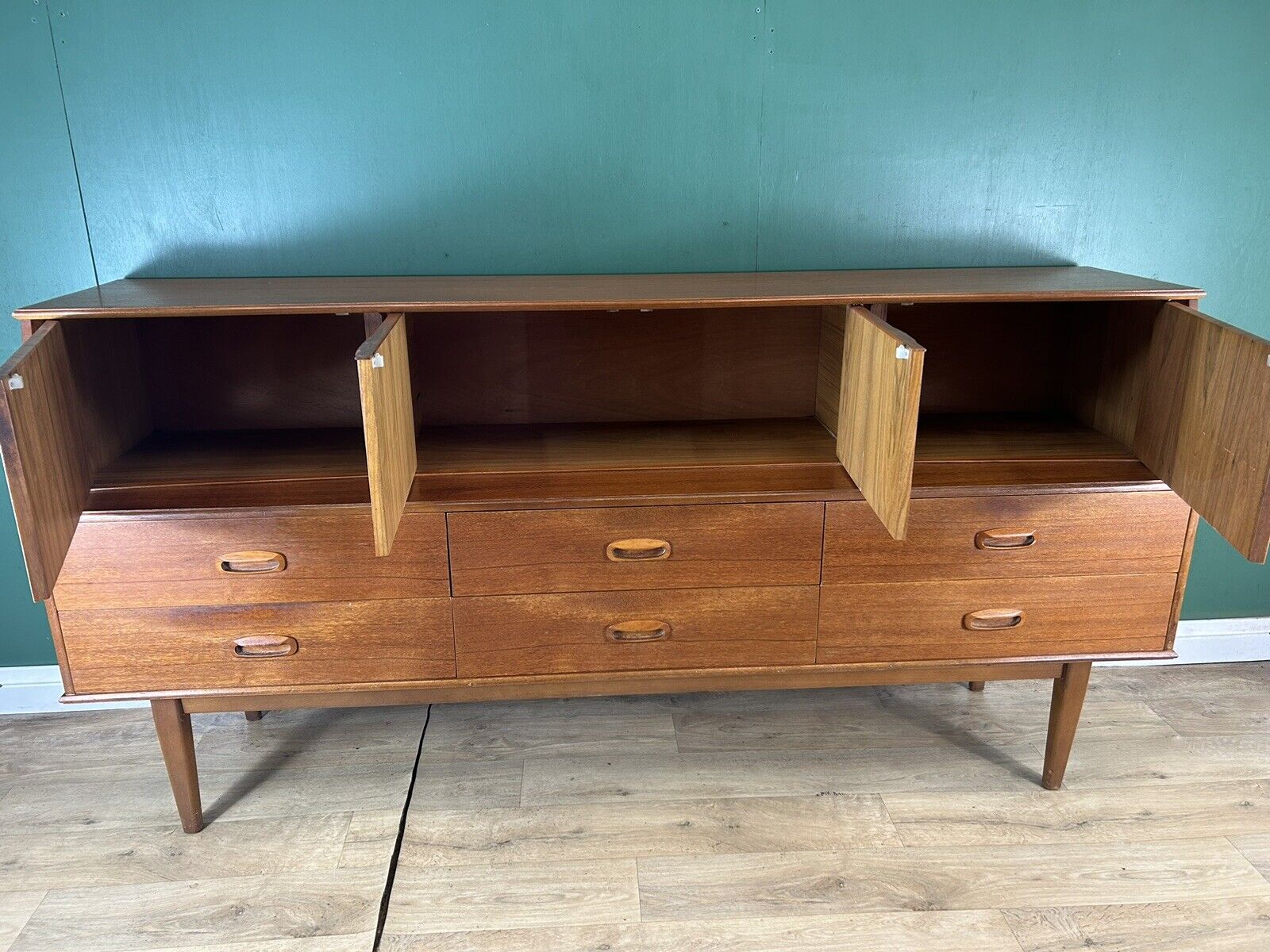 Retro Vintage Mid Century Teak Sideboard By Portwood Furniture-Courier