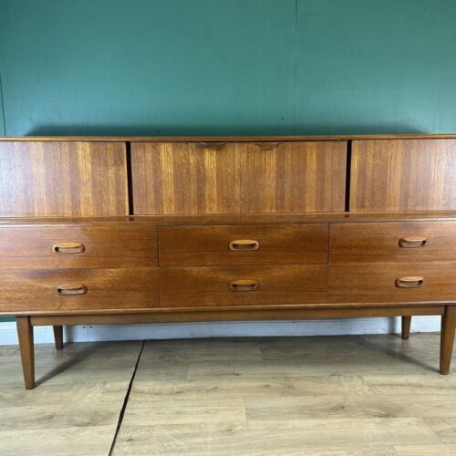 Retro Vintage Mid Century Teak Sideboard By Portwood Furniture-Courier