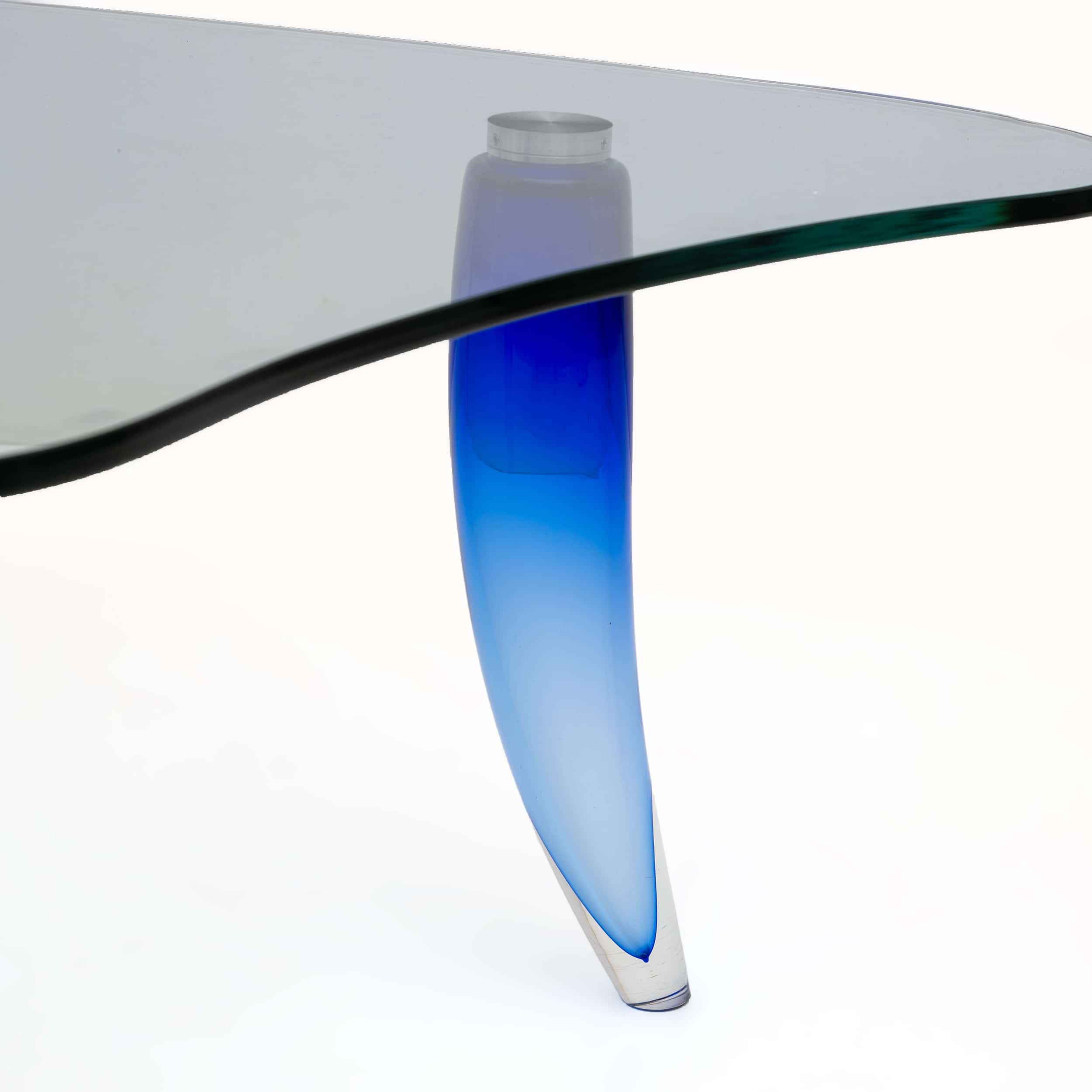 Produced by Seguso Modern Murano Glass Coffee Table for Roche Bobois, 1990s