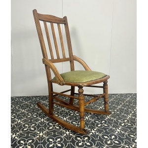 Victorian Oak Rocking Chair, Antique Wooden Furniture, Period Home, Interior