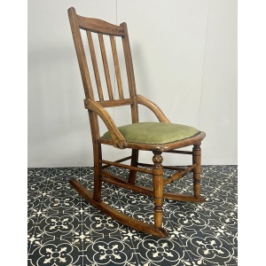 Victorian Oak Rocking Chair, Antique Wooden Furniture, Period Home, Interior