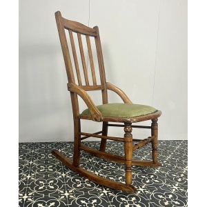 Victorian Oak Rocking Chair, Antique Wooden Furniture, Period Home, Interior