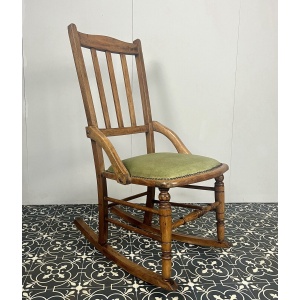 Victorian Oak Rocking Chair, Antique Wooden Furniture, Period Home, Interior