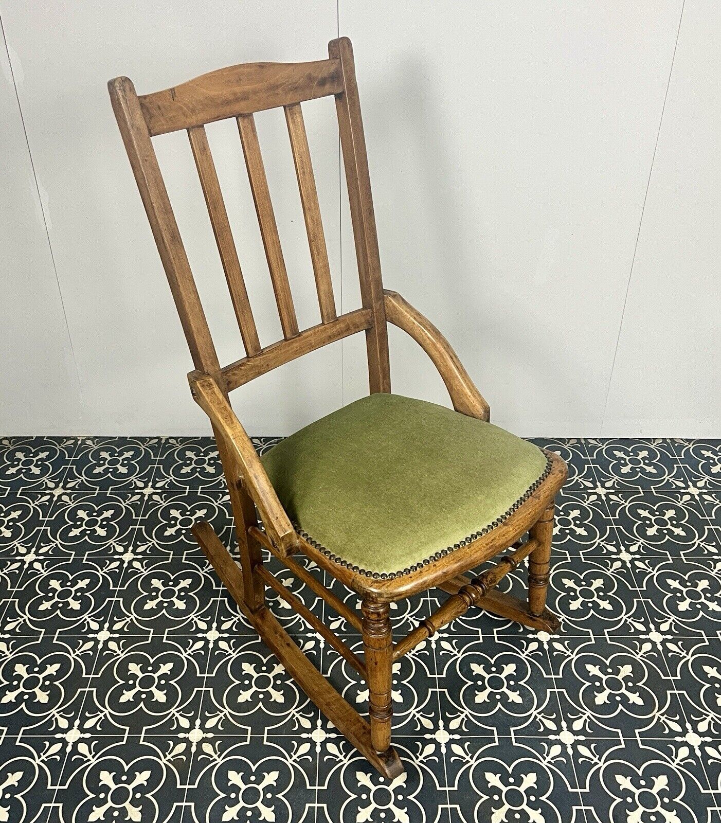 Victorian Oak Rocking Chair, Antique Wooden Furniture, Period Home, Interior