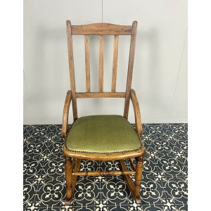 Victorian Oak Rocking Chair, Antique Wooden Furniture, Period Home, Interior