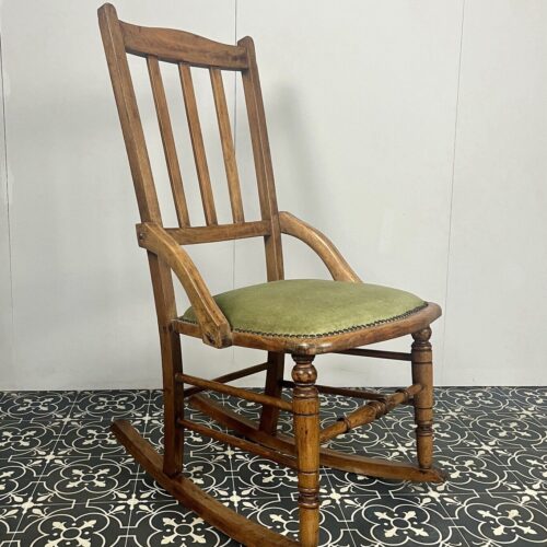 Victorian Oak Rocking Chair, Antique Wooden Furniture, Period Home, Interior