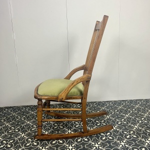 Victorian Oak Rocking Chair, Antique Wooden Furniture, Period Home, Interior