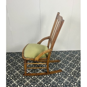 Victorian Oak Rocking Chair, Antique Wooden Furniture, Period Home, Interior