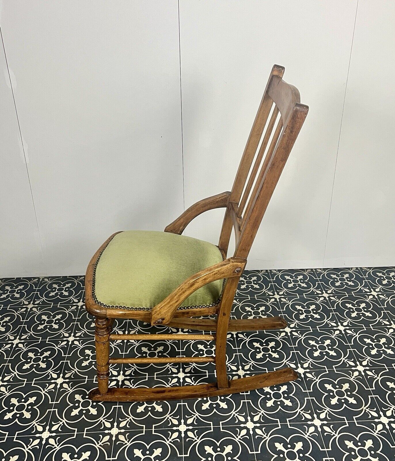 Victorian Oak Rocking Chair, Antique Wooden Furniture, Period Home, Interior