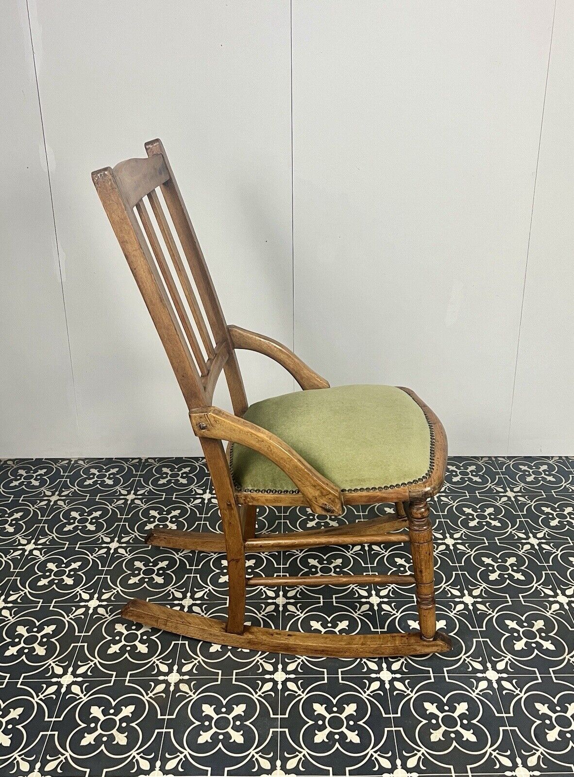 Victorian Oak Rocking Chair, Antique Wooden Furniture, Period Home, Interior