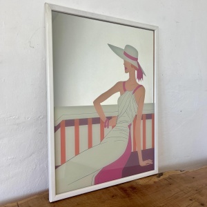 Vintage Aldo Andreolo Art Deco Picture Mirror