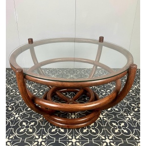 Vintage Bohemian Bamboo Coffee Table