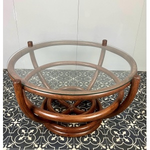 Vintage Bohemian Bamboo Coffee Table