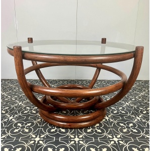 Vintage Bohemian Bamboo Coffee Table