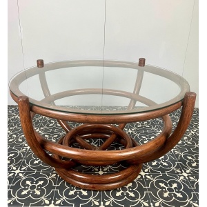 Vintage Bohemian Bamboo Coffee Table