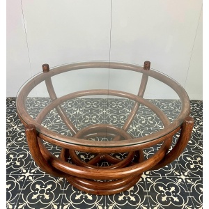 Vintage Bohemian Bamboo Coffee Table