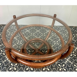 Vintage Bohemian Bamboo Coffee Table