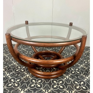 Vintage Bohemian Bamboo Coffee Table
