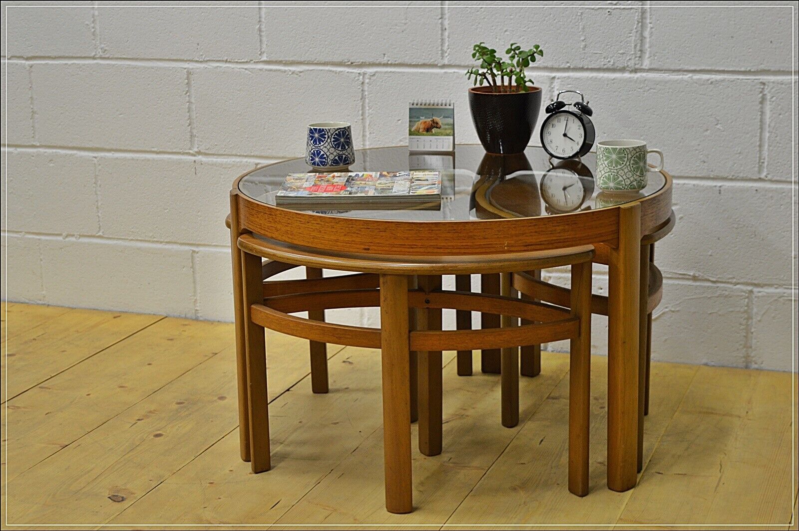 vintage coffee table teak Nathan nest of tables mid century danish DELIVERY