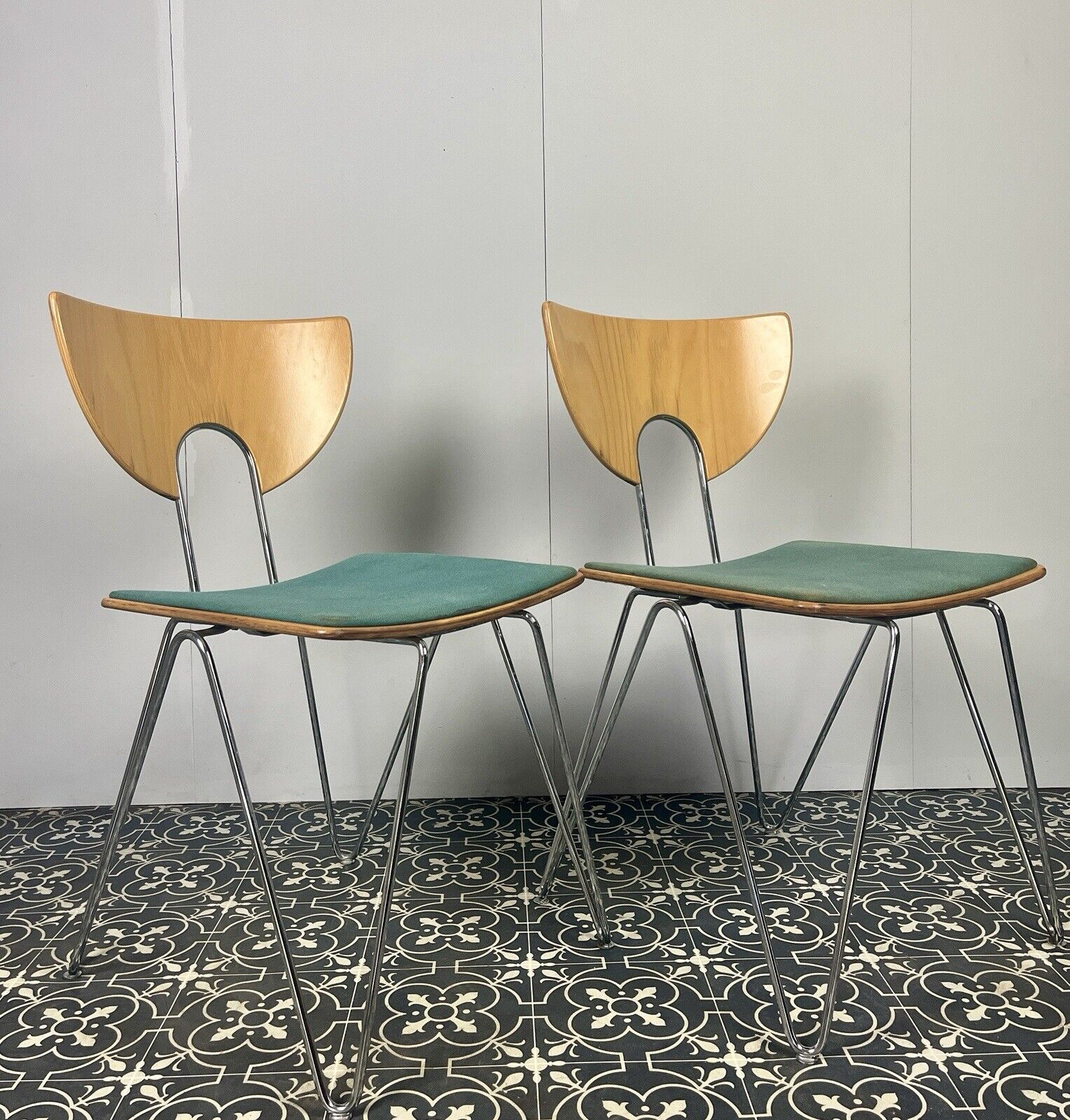 Vintage German Designer Mikado Dining Chairs By Walter Leeman For Kusch + Co