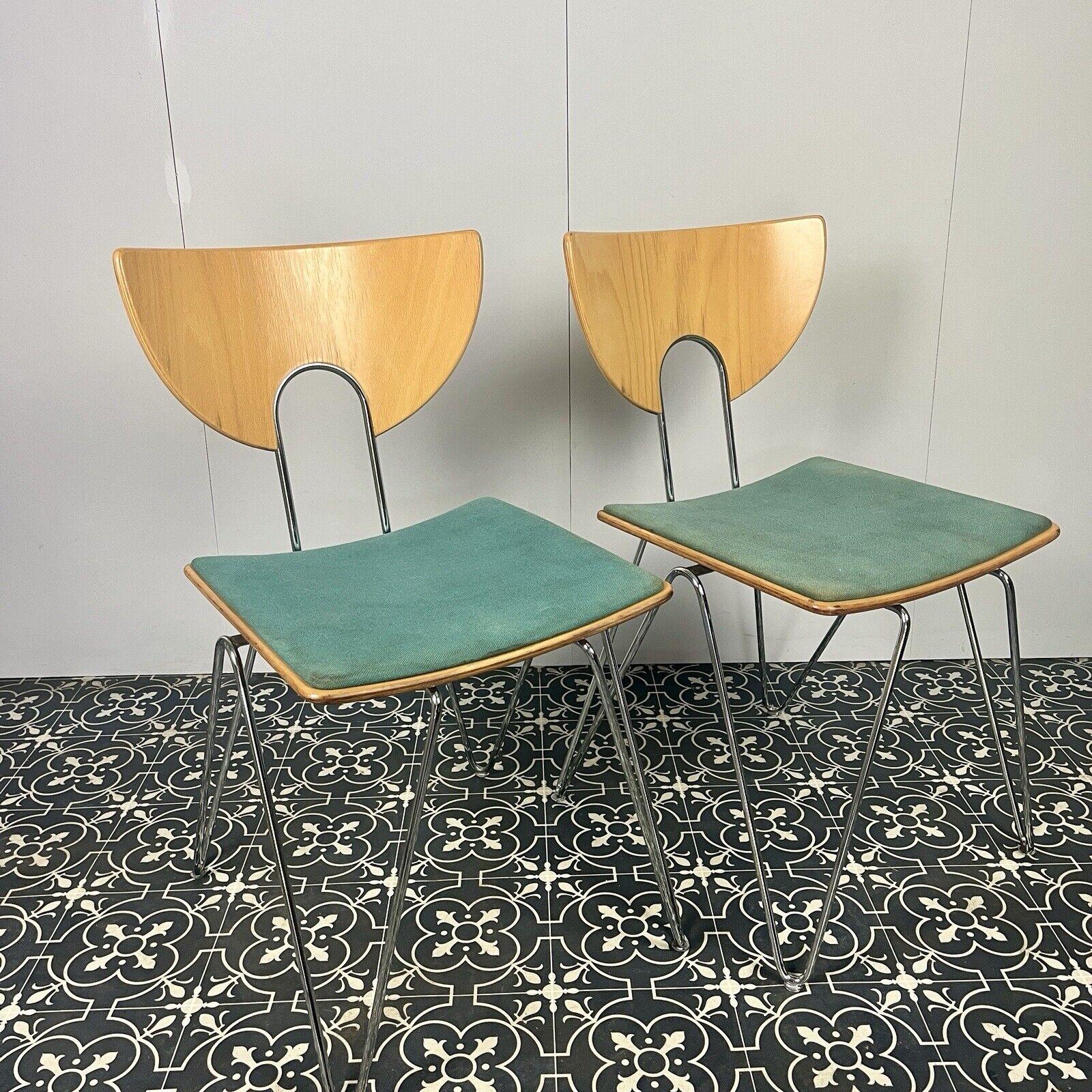 Vintage German Designer Mikado Dining Chairs By Walter Leeman For Kusch + Co