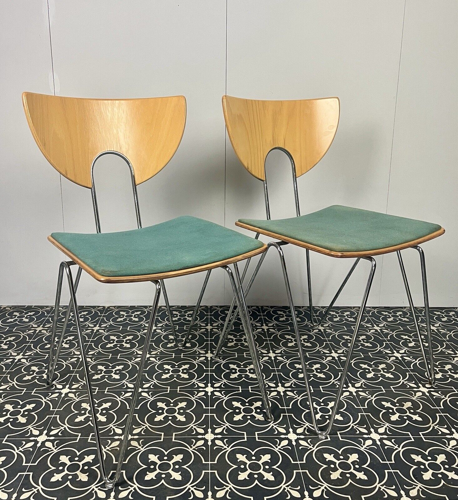 Vintage German Designer Mikado Dining Chairs By Walter Leeman For Kusch + Co