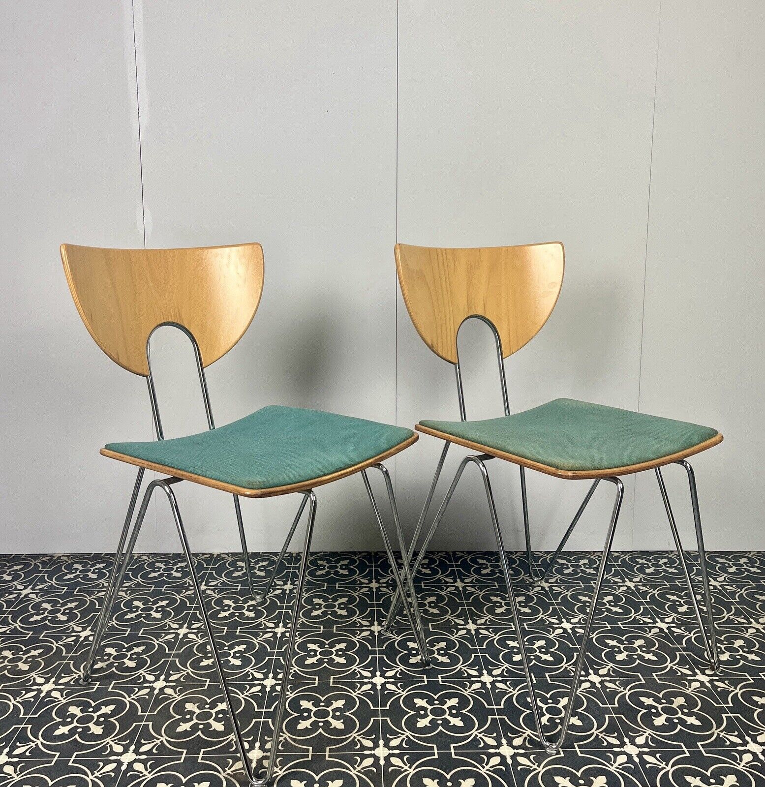 Vintage German Designer Mikado Dining Chairs By Walter Leeman For Kusch + Co