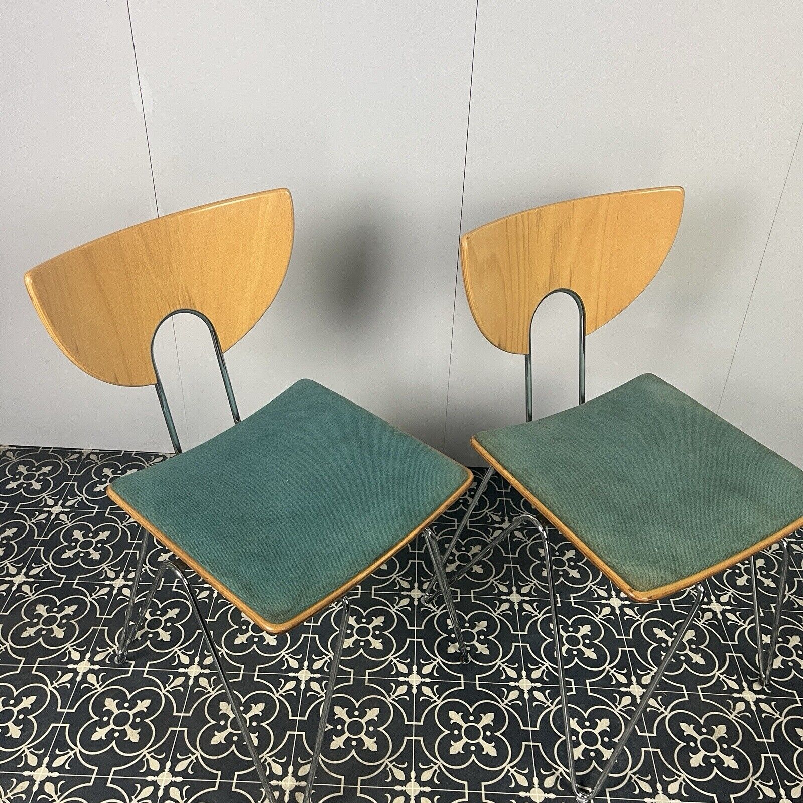 Vintage German Designer Mikado Dining Chairs By Walter Leeman For Kusch + Co