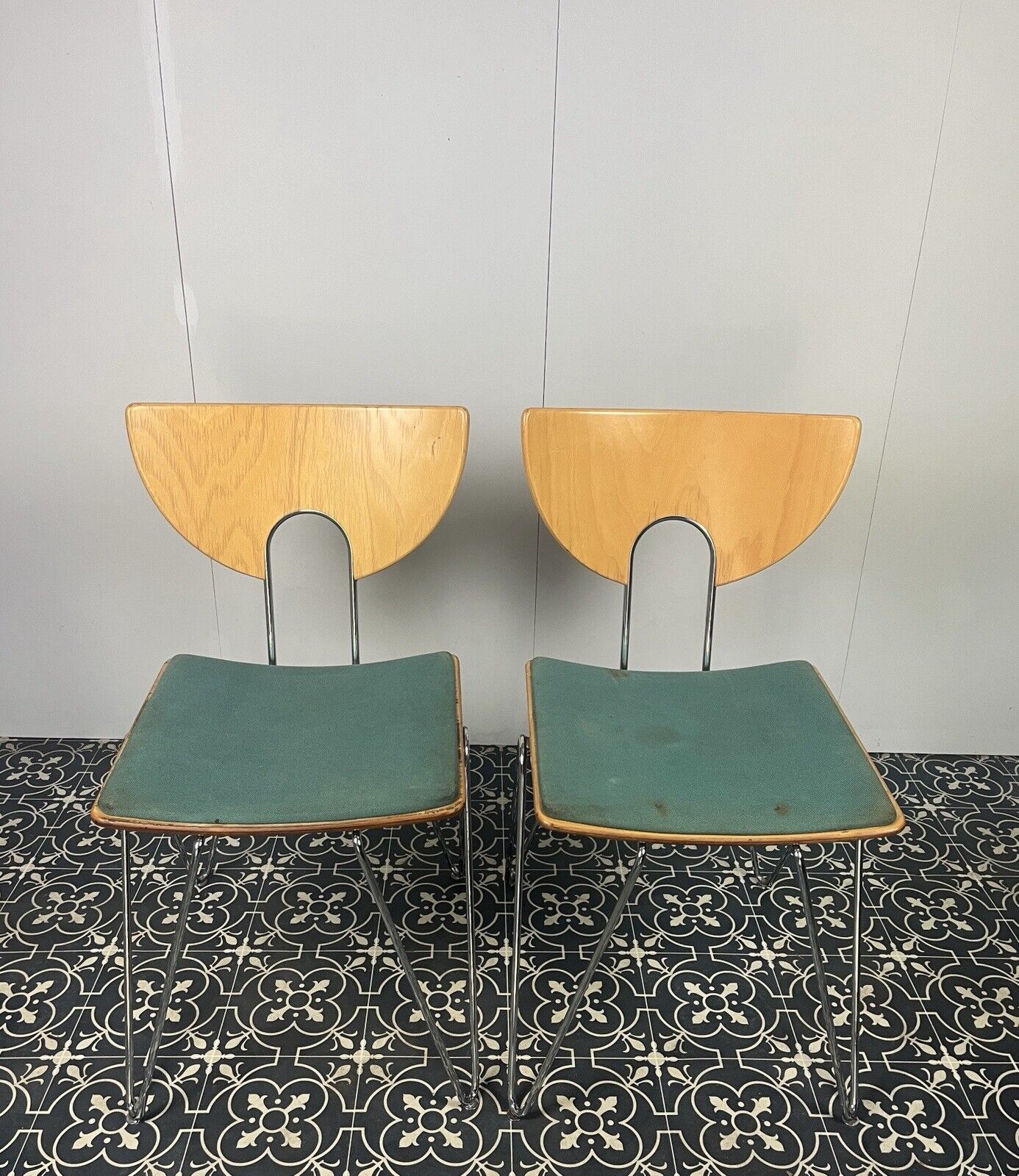Vintage German Designer Mikado Dining Chairs By Walter Leeman For Kusch + Co