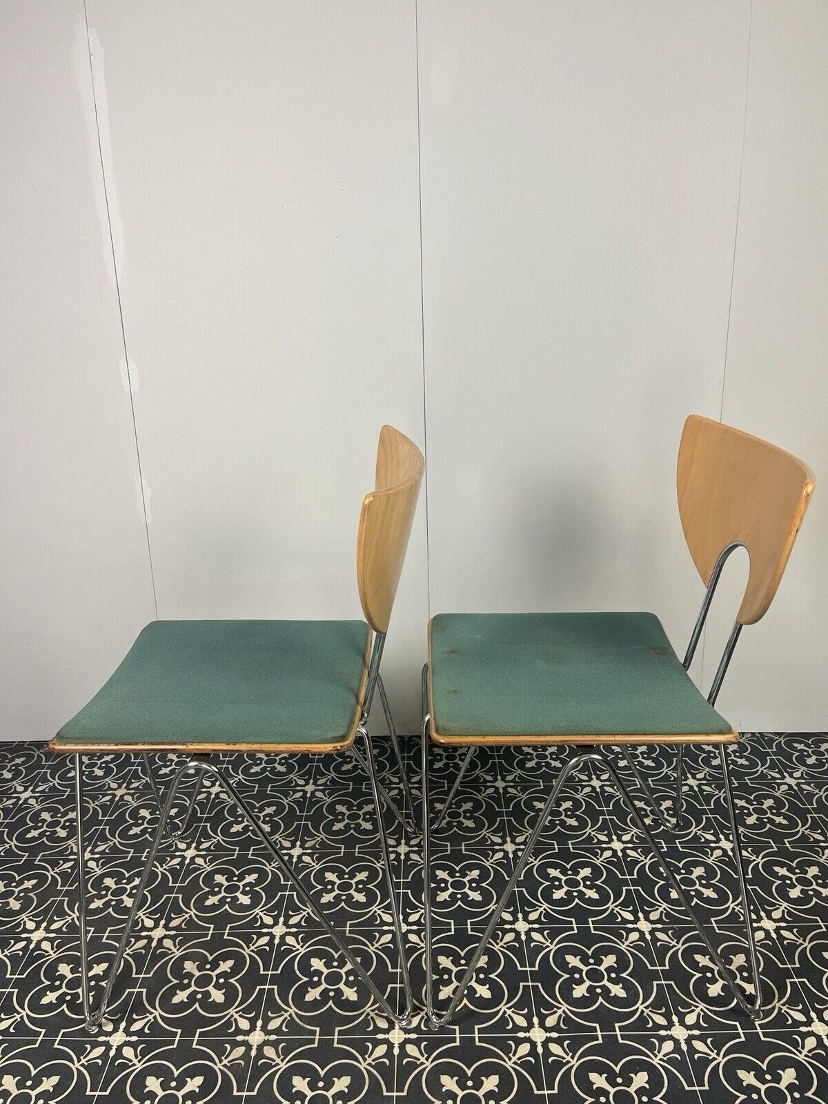 Vintage German Designer Mikado Dining Chairs By Walter Leeman For Kusch + Co