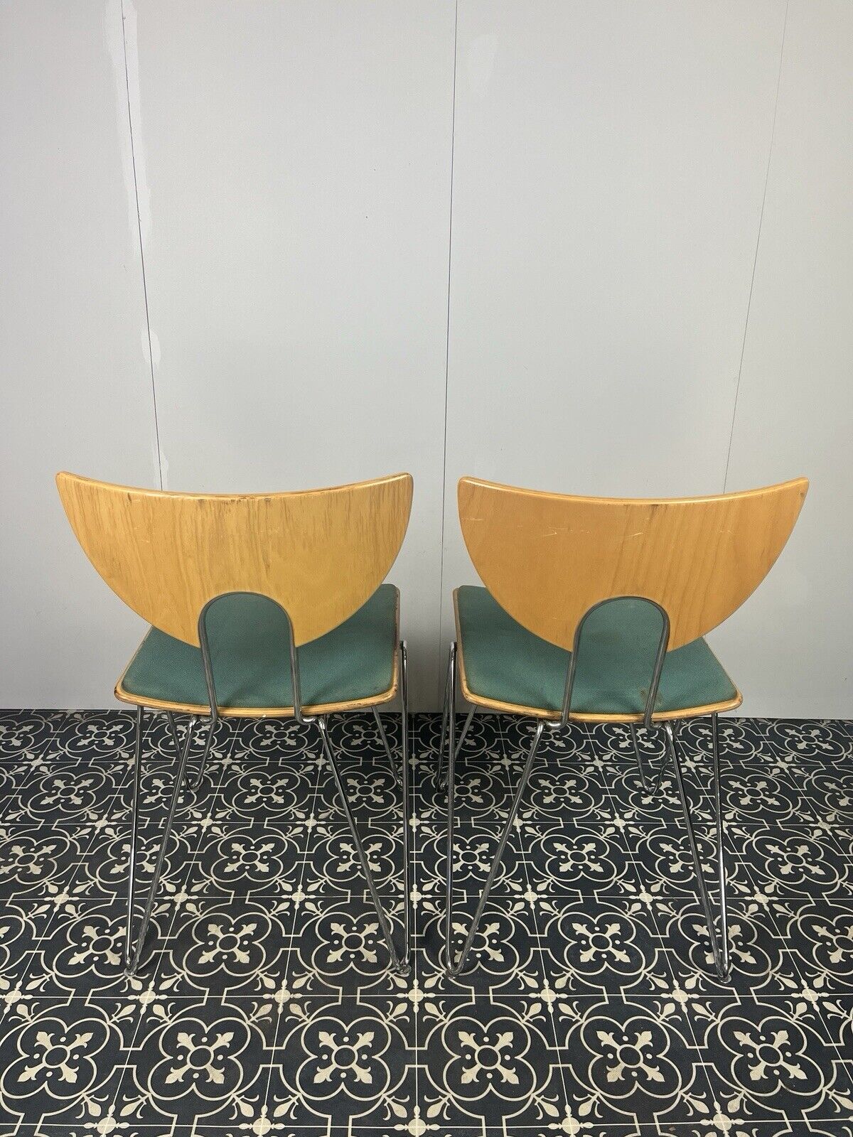 Vintage German Designer Mikado Dining Chairs By Walter Leeman For Kusch + Co