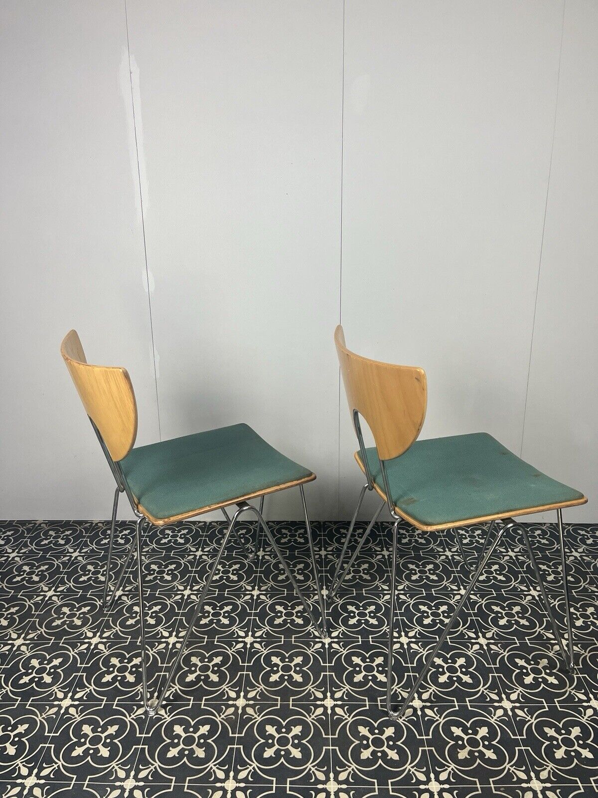Vintage German Designer Mikado Dining Chairs By Walter Leeman For Kusch + Co