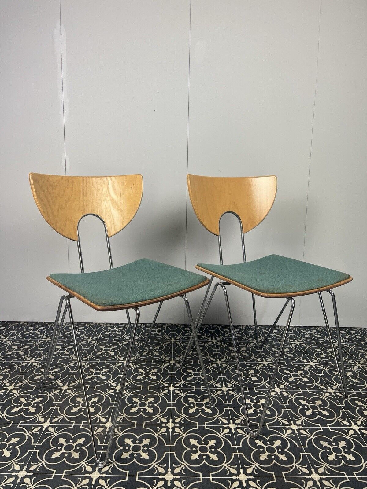 Vintage German Designer Mikado Dining Chairs By Walter Leeman For Kusch + Co