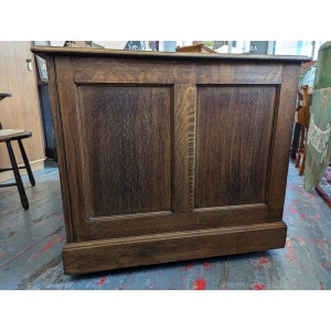 1940s Leather Topped Oak Partners Office Desk. Vintage/Antique