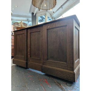 1940s Leather Topped Oak Partners Office Desk. Vintage/Antique