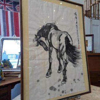 1948 Chinese Scroll Painting of Xu Beihongs 'Horse'. Vintage/Art/Decorative