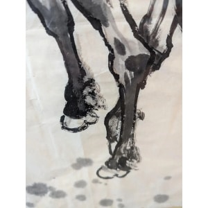 1948 Chinese Scroll Painting of Xu Beihongs 'Horse'. Vintage/Art/Decorative