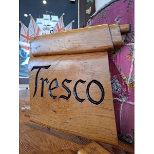 1950s Collection Of Hand Carved Sign Makers Samples In Oak. Vintage/Salvage/Art