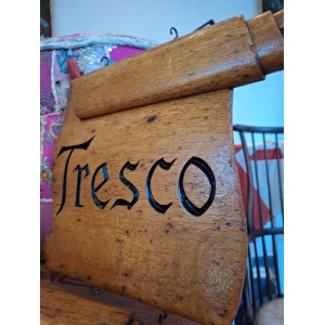 1950s Collection Of Hand Carved Sign Makers Samples In Oak. Vintage/Salvage/Art