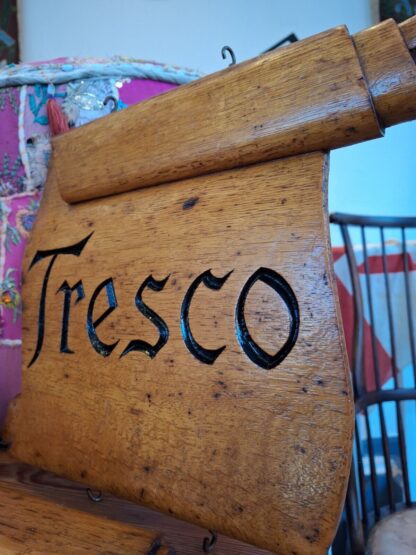 1950s Collection Of Hand Carved Sign Makers Samples In Oak. Vintage/Salvage/Art