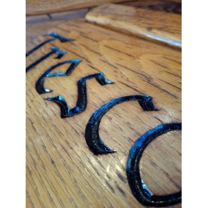 1950s Collection Of Hand Carved Sign Makers Samples In Oak. Vintage/Salvage/Art