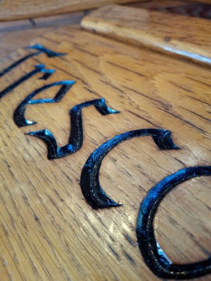 1950s Collection Of Hand Carved Sign Makers Samples In Oak. Vintage/Salvage/Art
