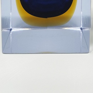1960s Stunning Blue Table Lighter in Murano Sommerso Glass By Flavio Poli for Seguso