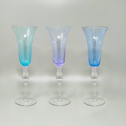1960s Astonishing Set of Six Murano Glasses. Made in Italy - Image 4