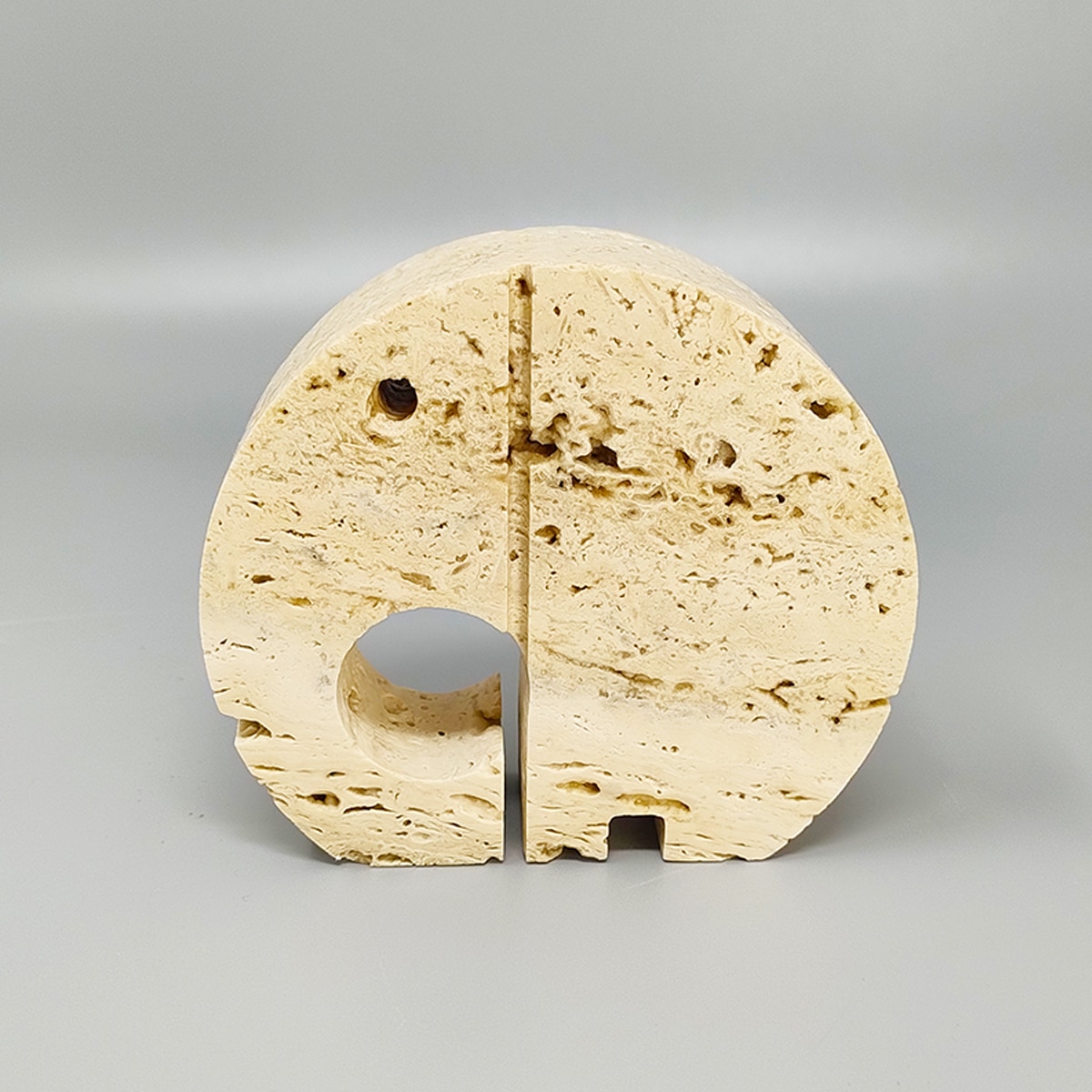 1970s Original Big Travertine Elephant Sculpture by Enzo Mari for F.lli Mannelli