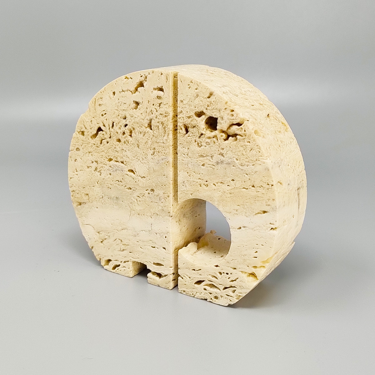 1970s Original Big Travertine Elephant Sculpture by Enzo Mari for F.lli Mannelli