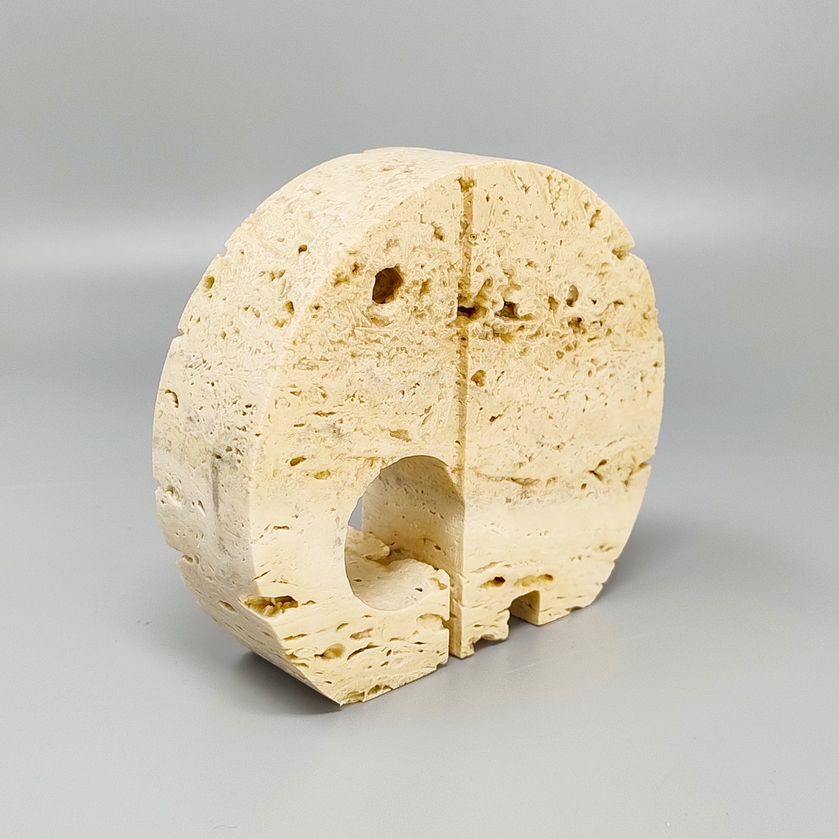1970s Original Big Travertine Elephant Sculpture by Enzo Mari for F.lli Mannelli