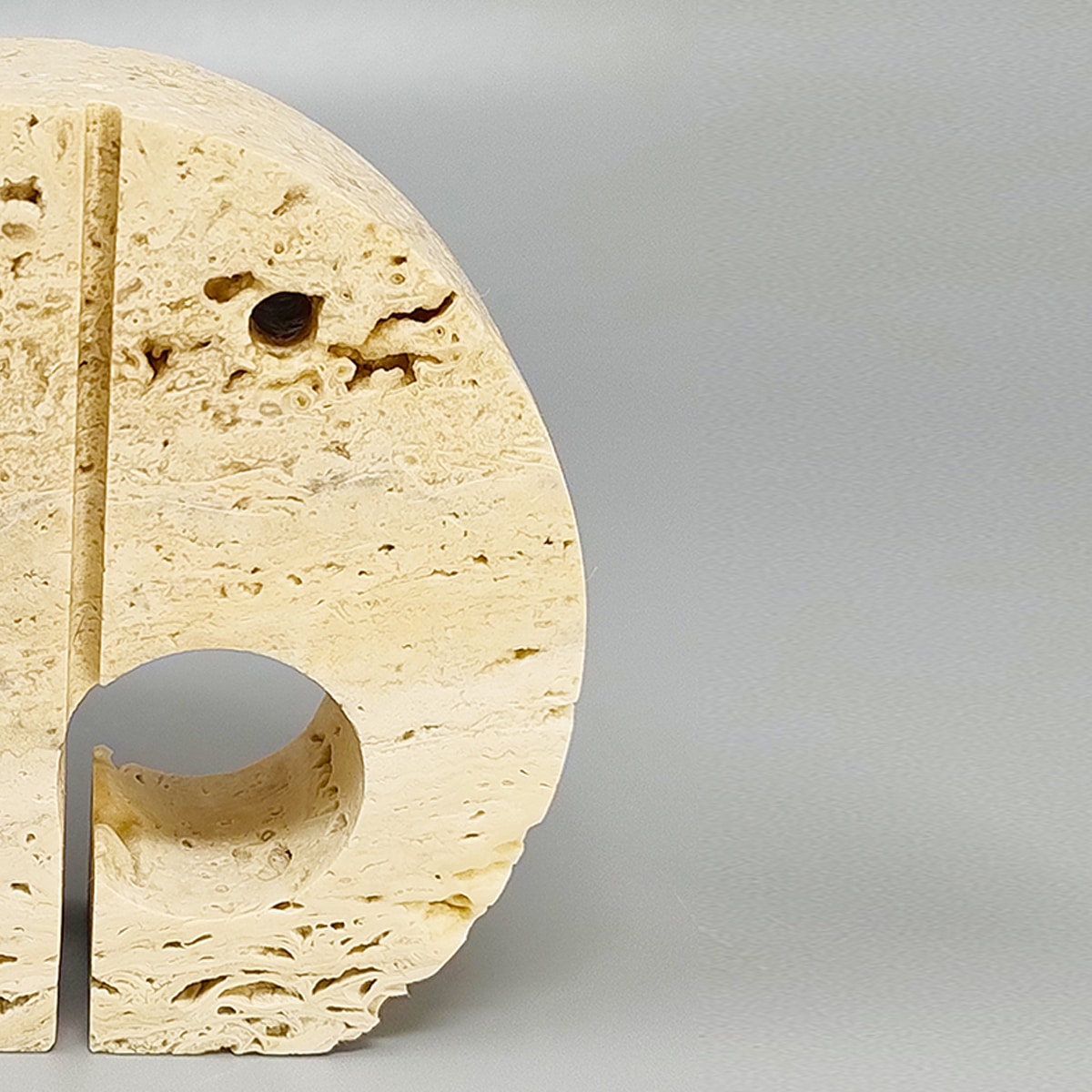 1970s Original Big Travertine Elephant Sculpture by Enzo Mari for F.lli Mannelli