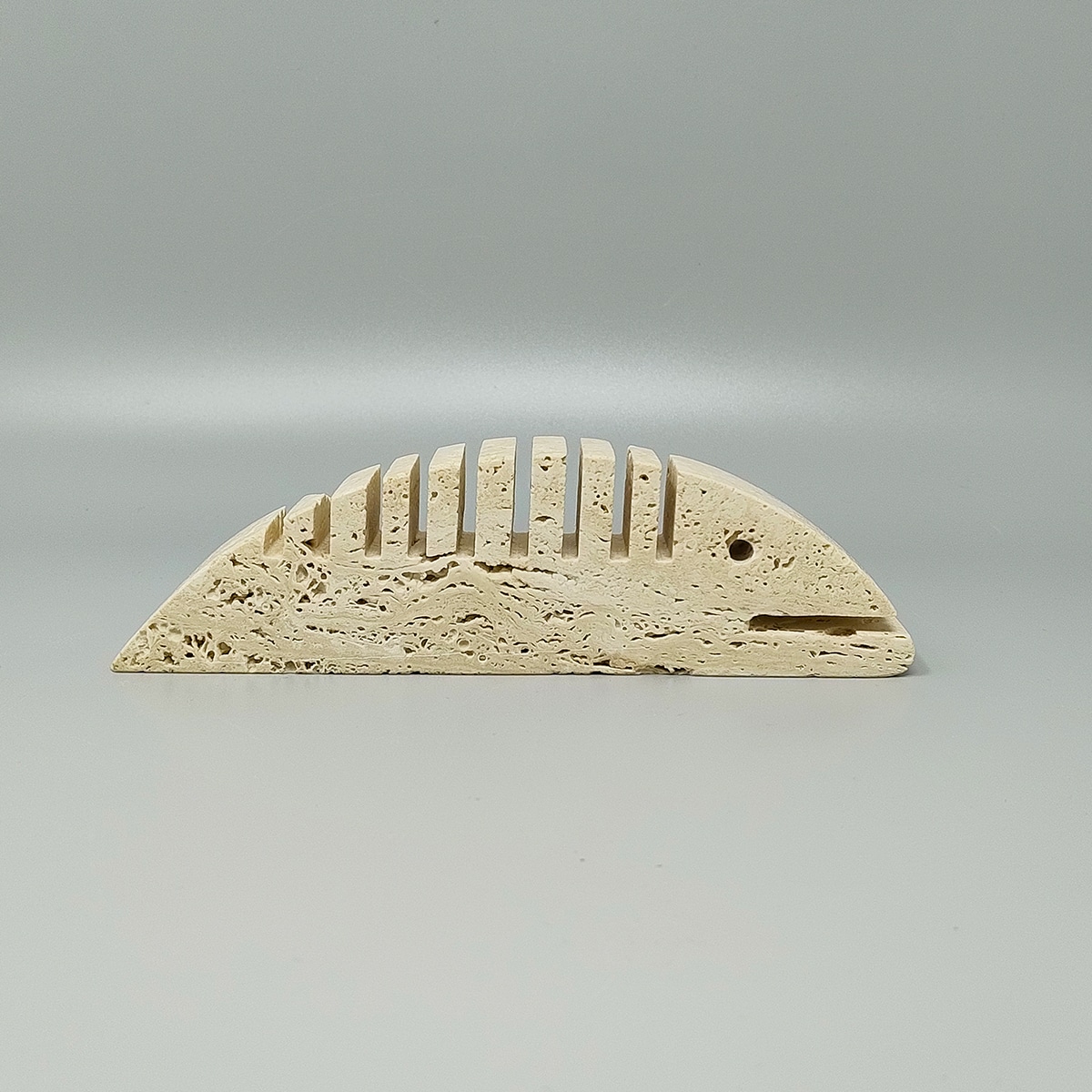 1970s Original Big Travertine Fish Sculpture by Enzo Mari for F.lli Mannelli